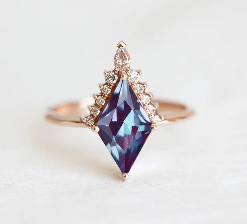 Open frame engagement rings-Briana Kite Alexandrite Ring