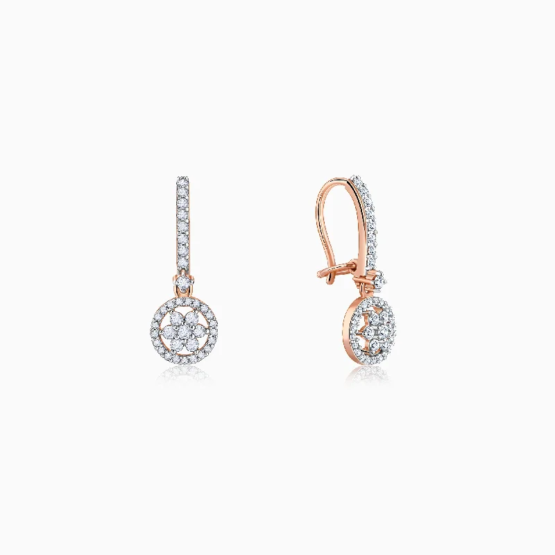 Pure star earrings-Rose Gold Harmony Diamond Drop Earrings