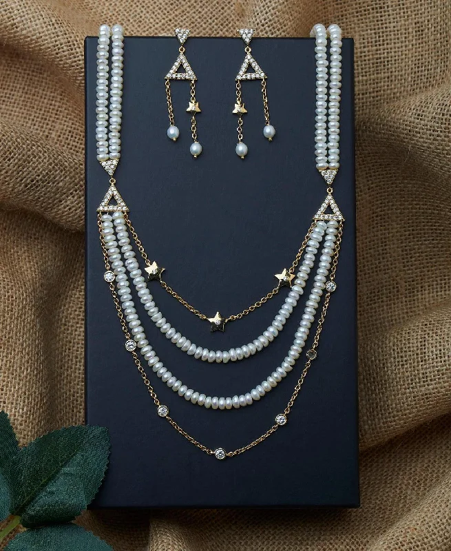 Chic art necklaces-Gorgeous Real Pearl Necklace Set