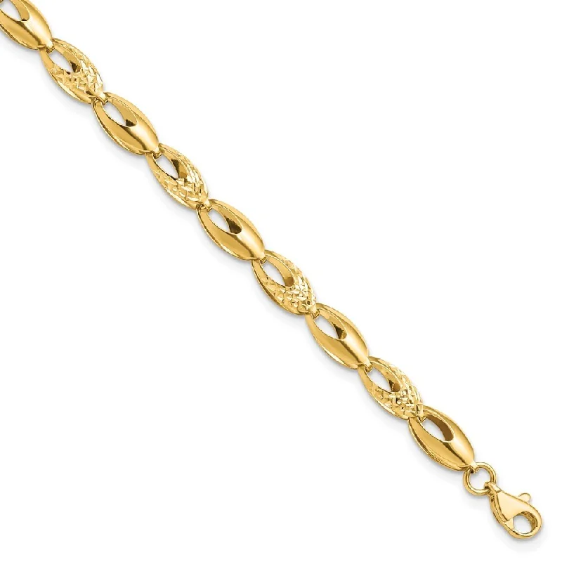 Playful bangles-14k Yellow Gold 6mm Diamond-Cut Bracelet, 7"