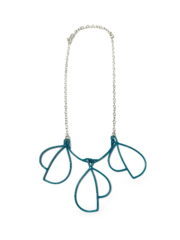 Flat knot necklaces-Trivolo Necklace in Bold Teal