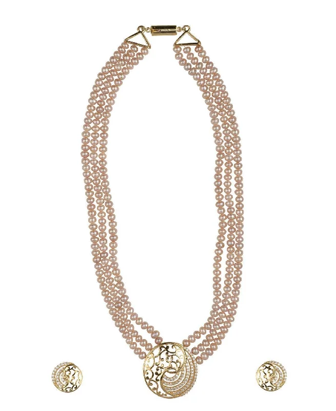 Rope braid necklaces-Gorgeous Real Pearl Necklace Set