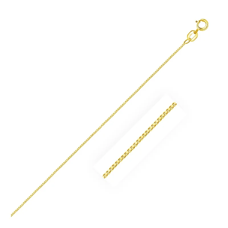 Eight-strand necklaces-14k Yellow Gold Classic Box Chain Necklace 0.6mm