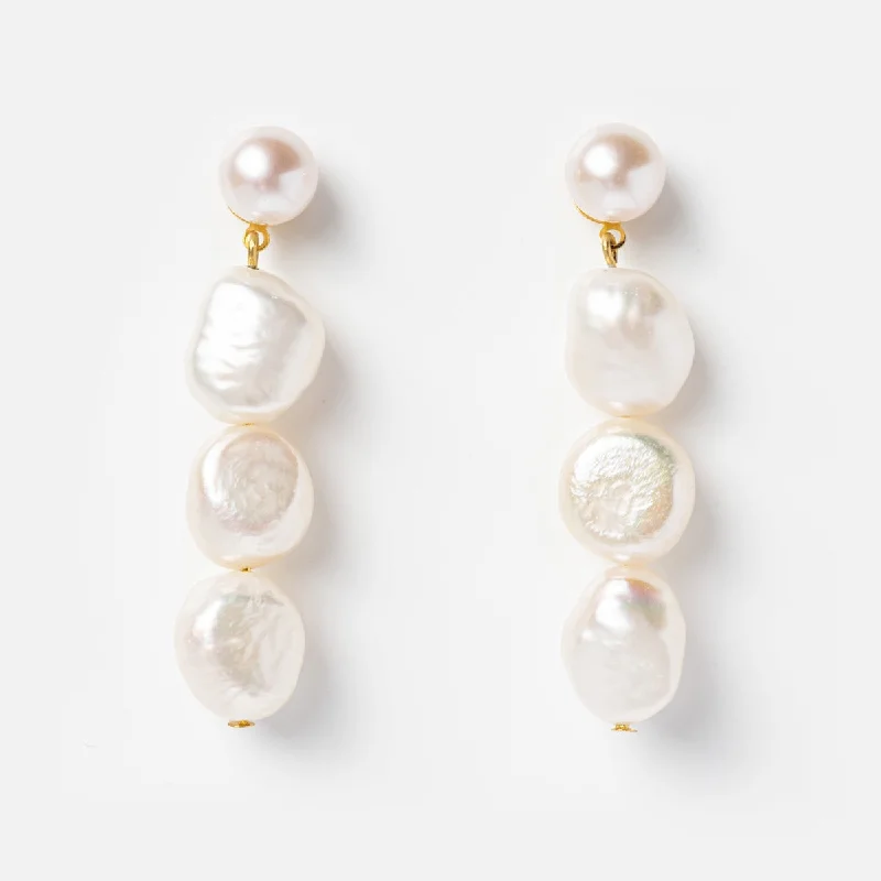 Jazz age earrings-Ciel Pearl Earrings