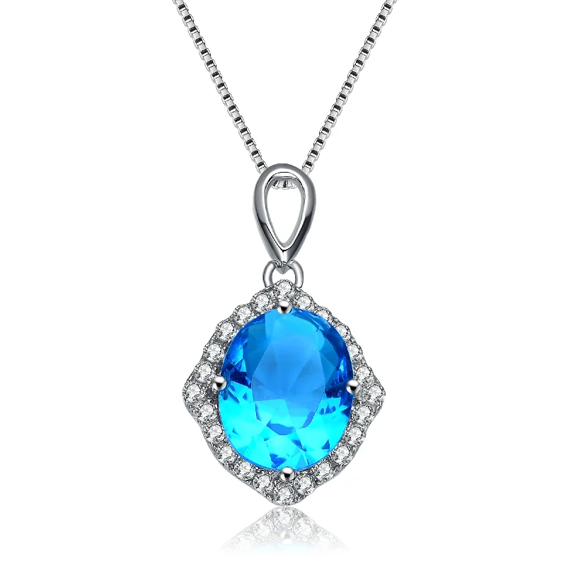 Vivid druzy necklaces-Provence Blue Pendant Necklace