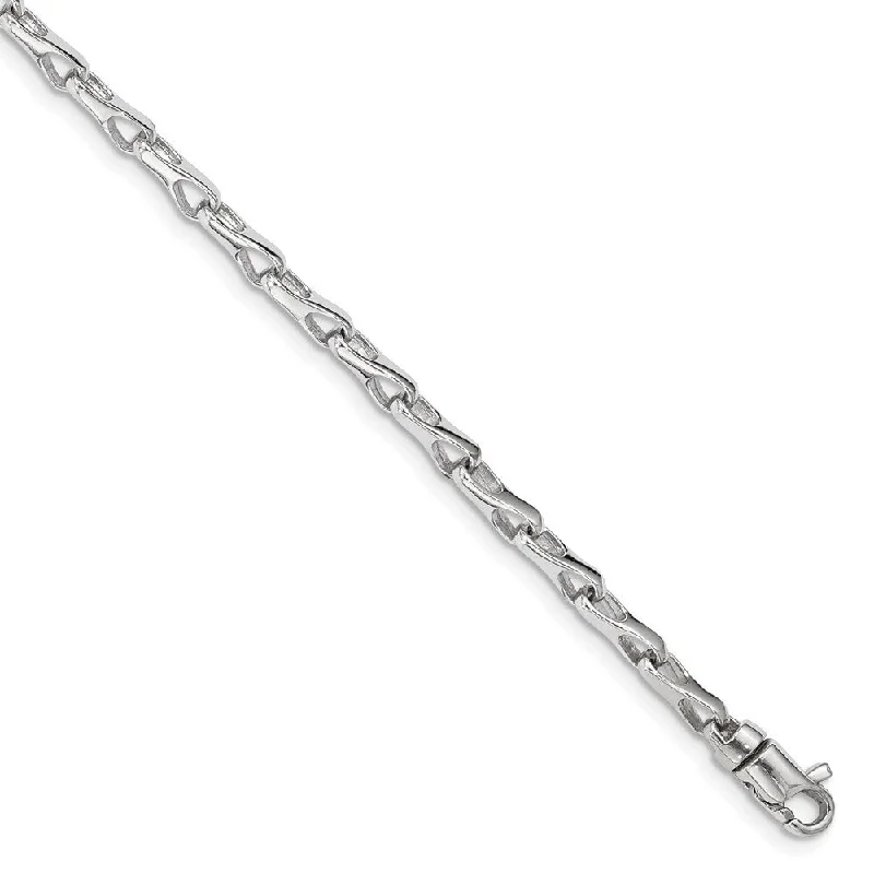 Onyx bead bangles-14k White Gold 3.5mm Fancy Link Chain Bracelet, 7.25"