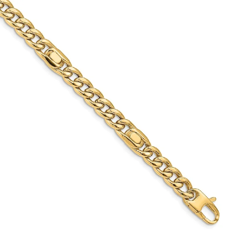 Tiny star bangles-14k Yellow Gold 6.5mm Men's Polished Link Bracelet, 8.5"