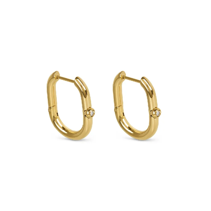 Worn medallion earrings-Niveus Hoop Earrings - Gold