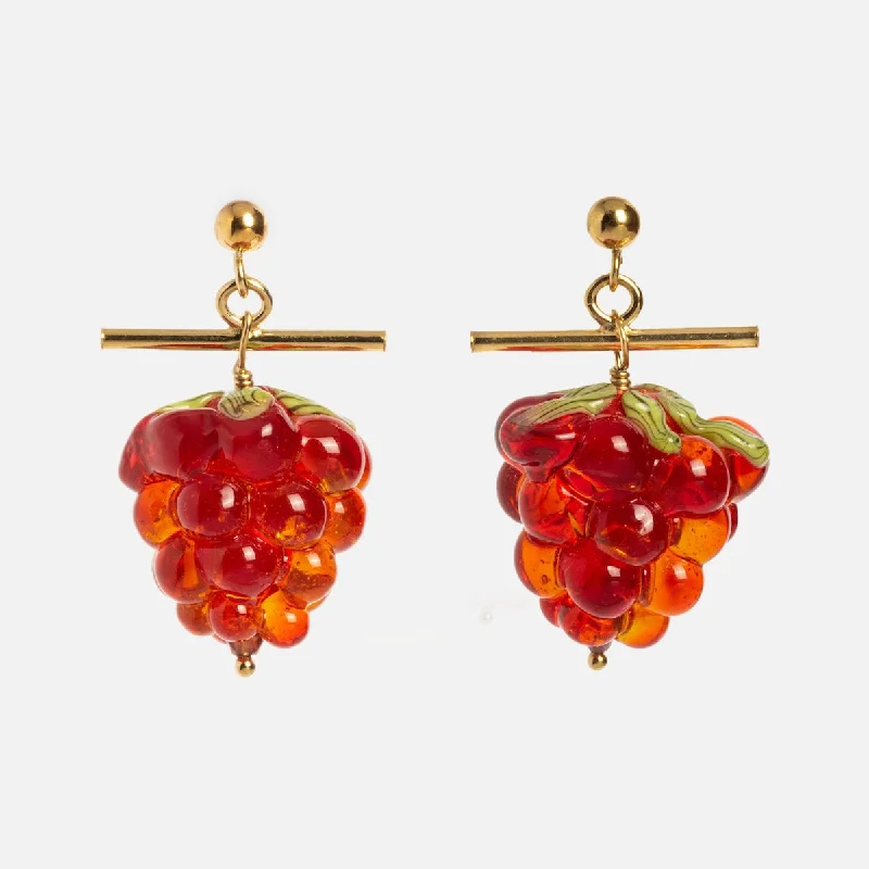 Pure gem earrings-Fruit Earrings