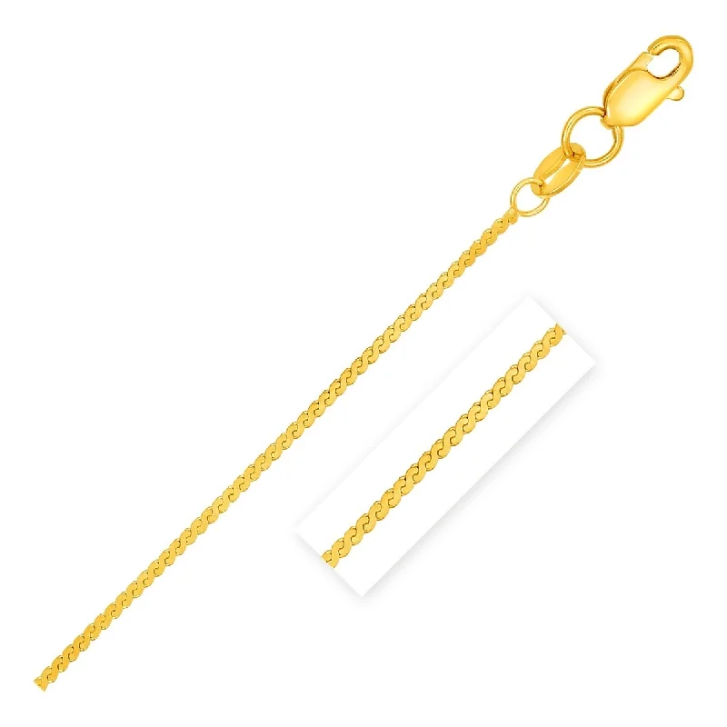 Alloy metal necklaces-Serpentina Chain Necklace in 14k Yellow Gold (1.0 mm)