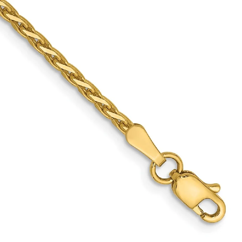 Textured metal bangles-14k Yellow Gold 1.9mm Diamond-Cut Parisian Wheat Chain Bracelet, 7"