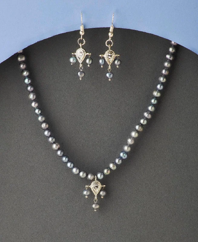 Spinel necklaces-Pretty Real Pearl Necklace Set