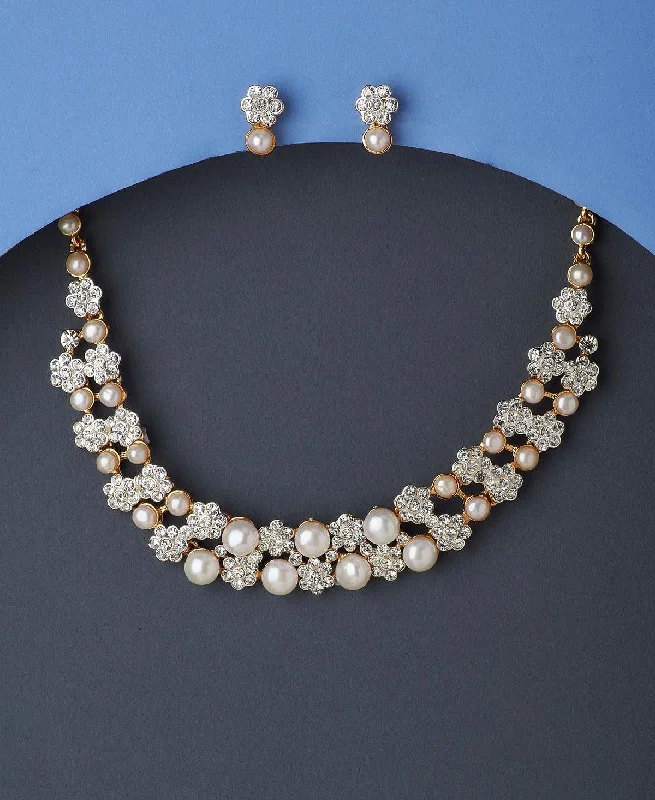 Reed weave necklaces-Gorgeous Floral Real Pearl Necklace Set