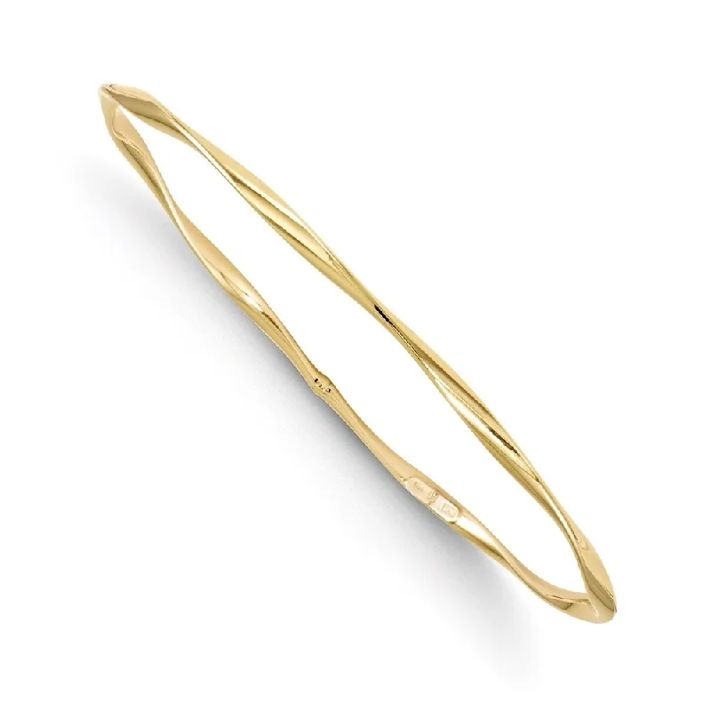 Silk cord bangles-10k Yellow Gold Slip-On Bangle Bracelet, 7" (W-3mm)