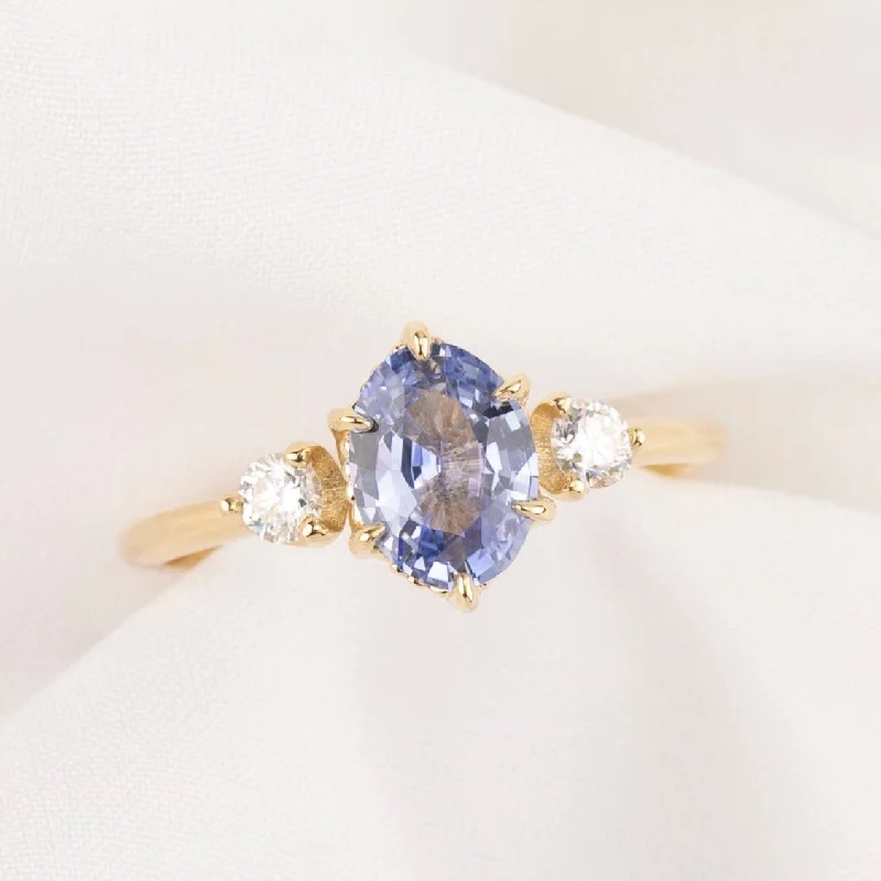 Old cameo engagement rings-Ayana Ring 1.30ct Blue Srilanka Sapphire, 14k Yellow Gold (One of a kind)