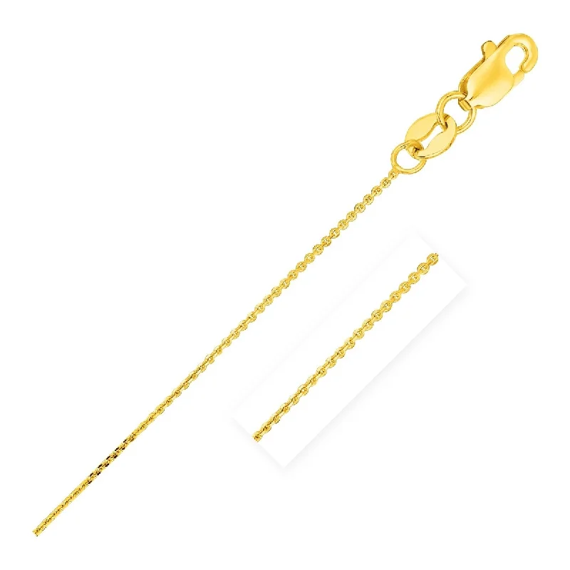 Carved monogram necklaces-14k Yellow Gold Cable Link Chain Necklace 0.5mm 18" Inches