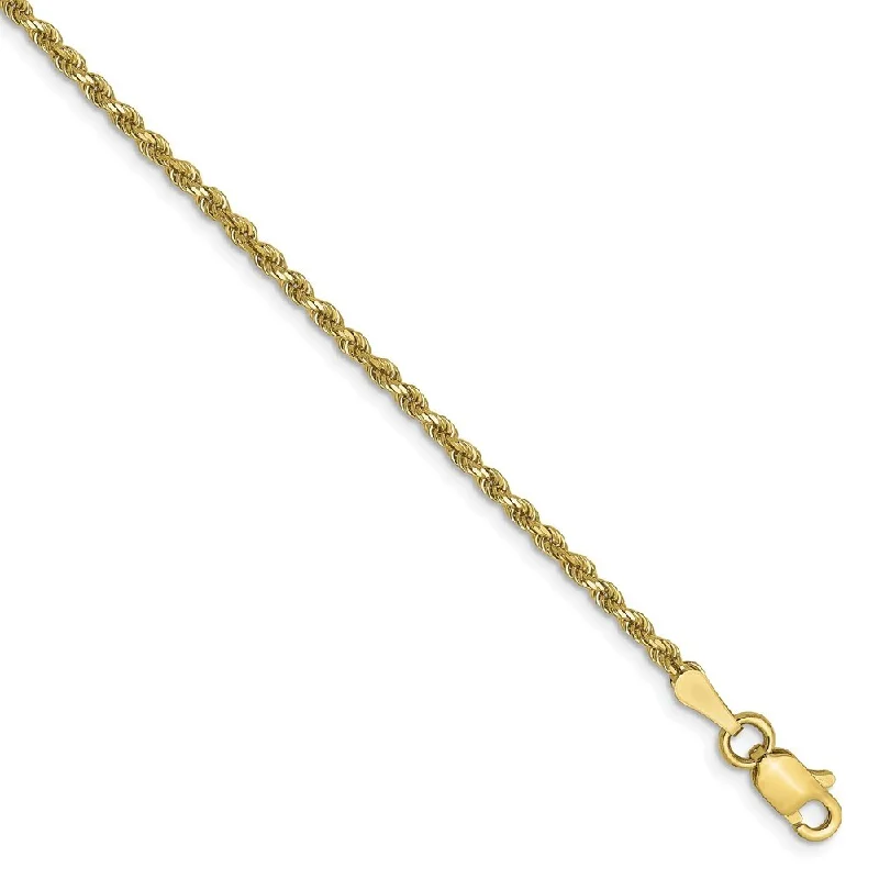 Tiny star bangles-Leslie's 10k Yellow Gold 1.75mm Diamond-Cut Rope Chain Bracelet, 7"