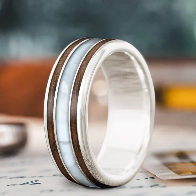 Wide band rings-Custom Design - 3-Inlay Wide Center Ring PYysuoAsH3X-YOHYXLe_nexH