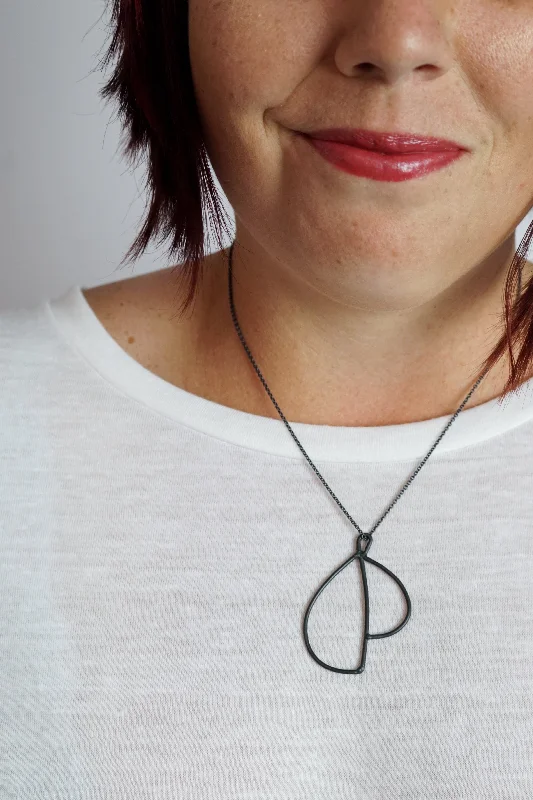 Fine drop necklaces-Volo Necklace in black steel, silver, or bronze