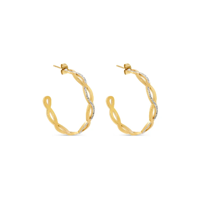 Bright stud earrings-Amelia Interlace Hoop Earrings - Gold