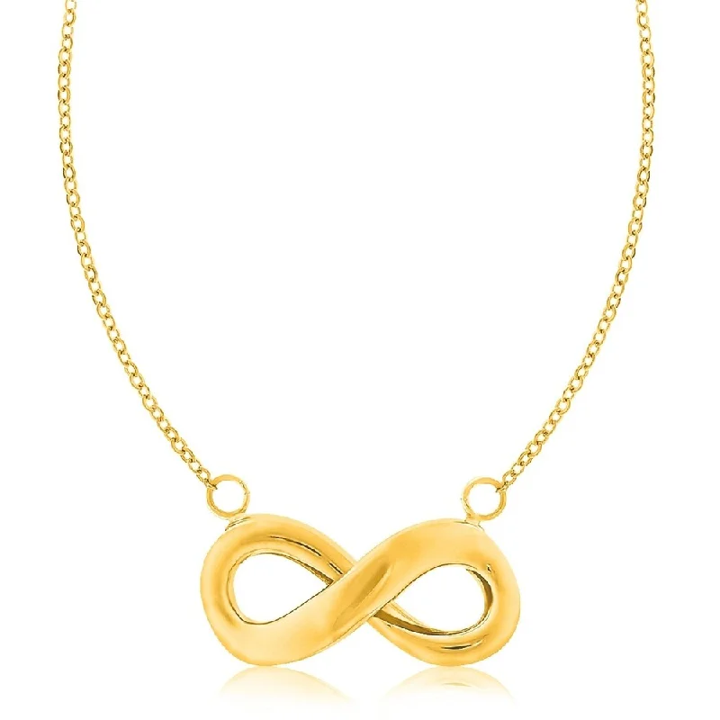 Bold gem necklaces-14k Yellow Gold Necklace with an Infinity Motif Accent