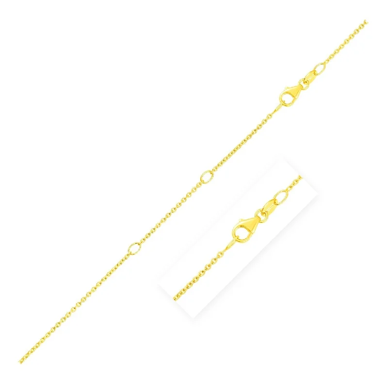 Silk fringe necklaces-Double Extendable Cable Chain Necklace in 14k Yellow Gold (1.4mm) 18" Inches