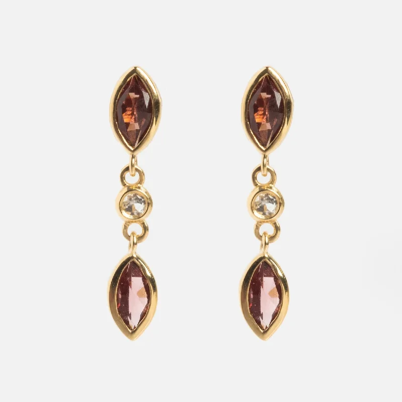 Fine bead earrings-Solid Gold 2025 January Capsule Delicate Garnet Drop Earrings