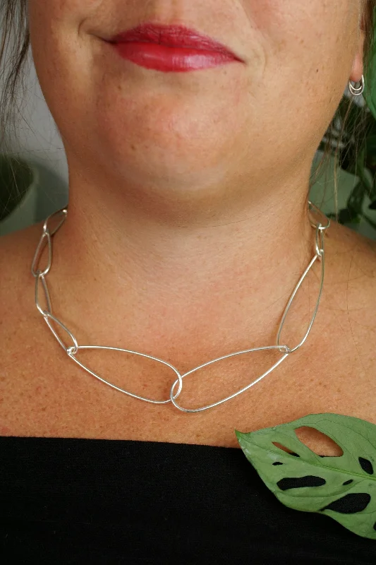 High gloss necklaces-Midi Modular Necklace No. 3 in silver