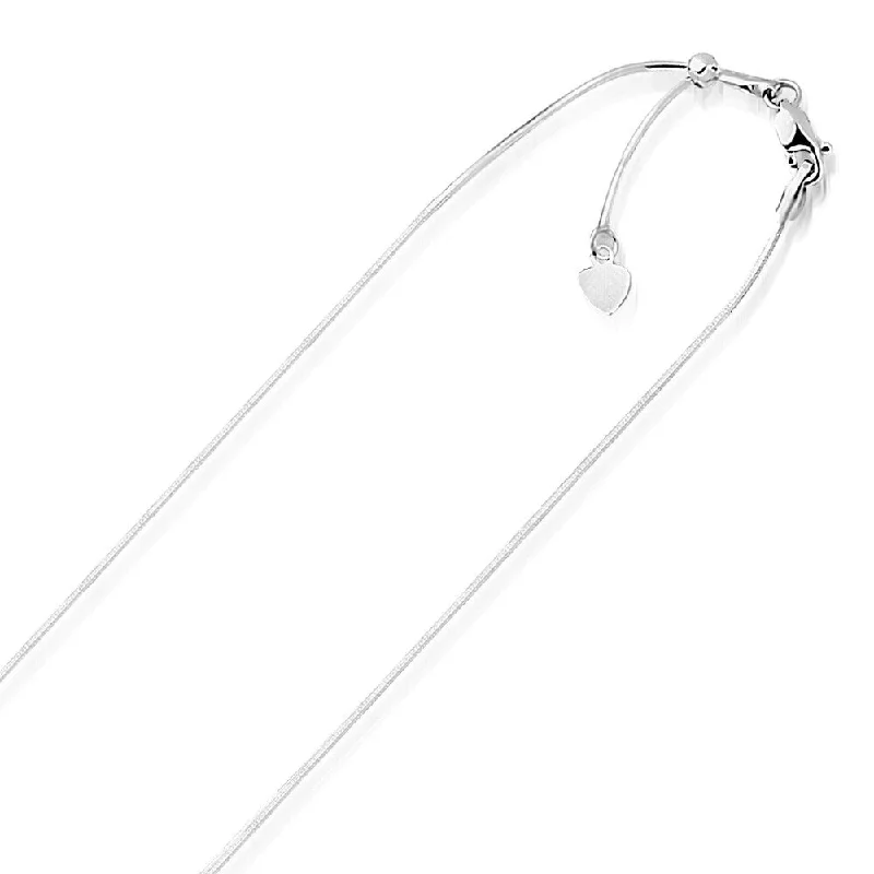 Stellar star necklaces-14k White Gold Adjustable Snake Chain Necklace 0.85mm