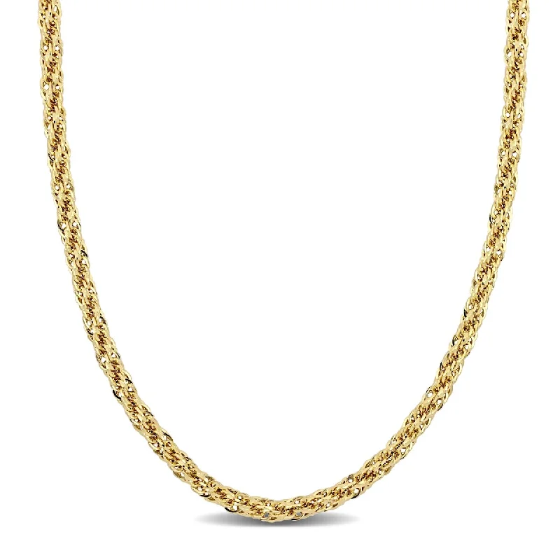 Oval shape necklaces-Miadora 4mm Infinity Rope Chain Necklace in 14k Yellow Gold-20 in