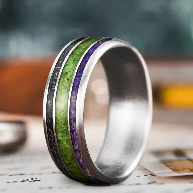 Blended metal rings-Custom Design - 3-Inlay Wide Center Ring n97xGYzrkpA_PyJcKmanLLBg