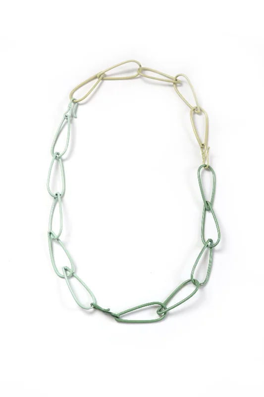 Vibrant enamel necklaces-Modular Necklace in Pale Green, Soft Mint, and Green Sand