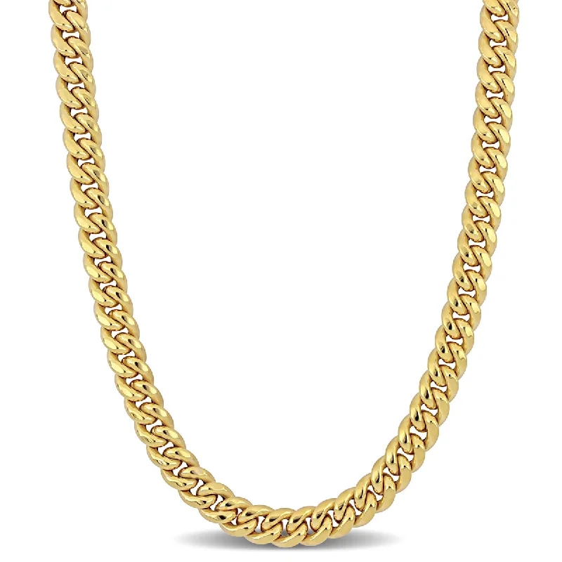 Mesh choker necklaces-Miadora 8.8mm Curb Link Chain Necklace in 10k Yellow Gold- 20 in