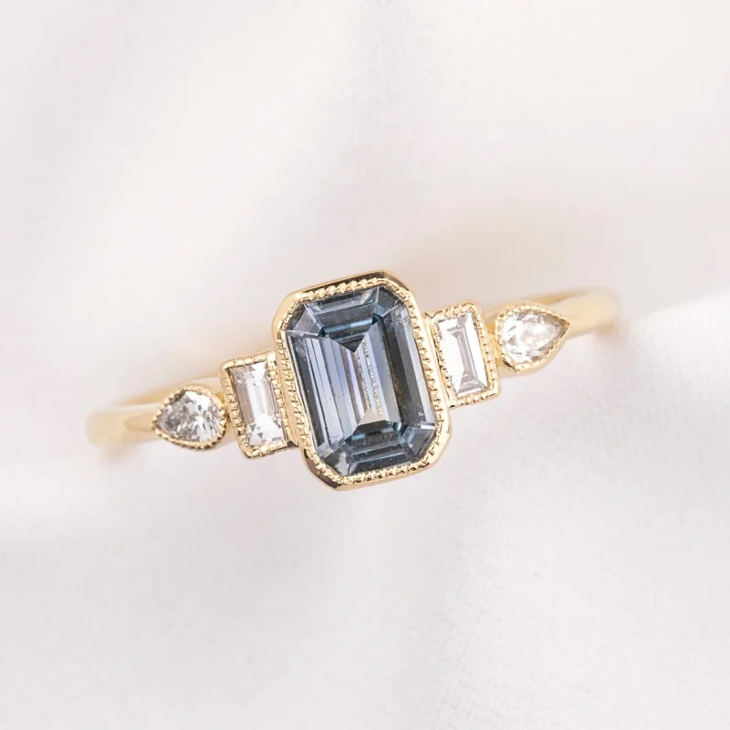 Crystal-twisted engagement rings-Edith Ring 0.71ct Light Blue Montana Sapphire, 14k Yellow Gold (One of a kind)