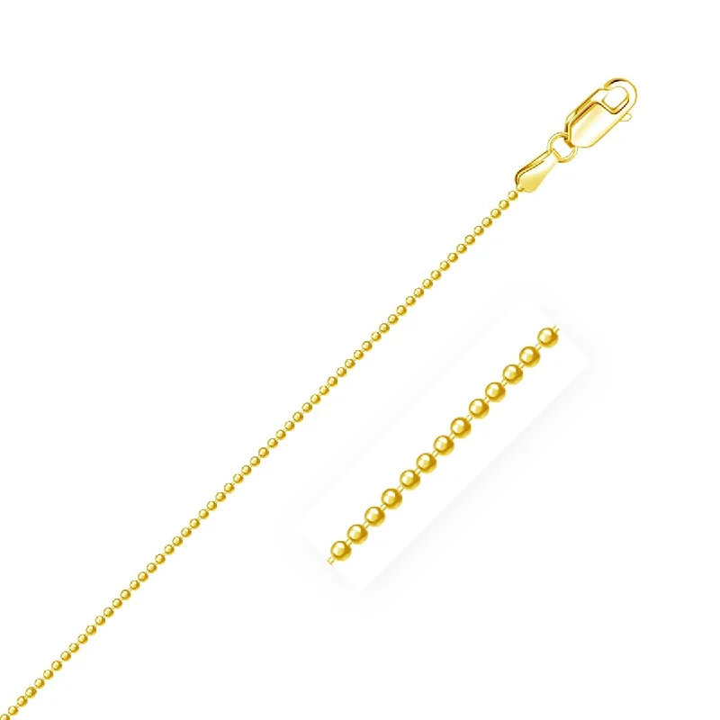 Raised bar necklaces-14k Yellow Gold Diamond-Cut Bead Chain Necklace 1.2mm