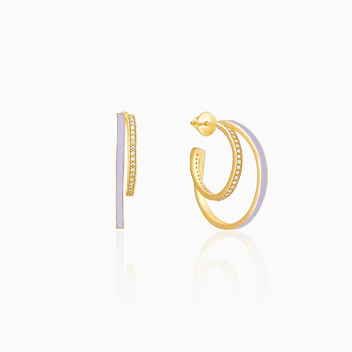 Morganite stud earrings-Golden Cascade Hoop Earrings