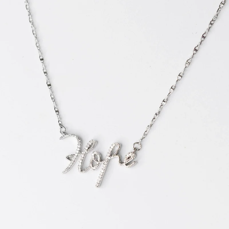 Twisted knot necklaces-Hope Silver Necklace I-40