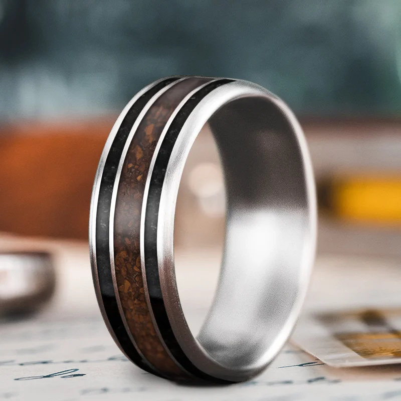 Subtle accent rings-Custom Design - 3-Inlay Wide Center Ring b4Yk1OP2wQagdkBW4PYlaK5c