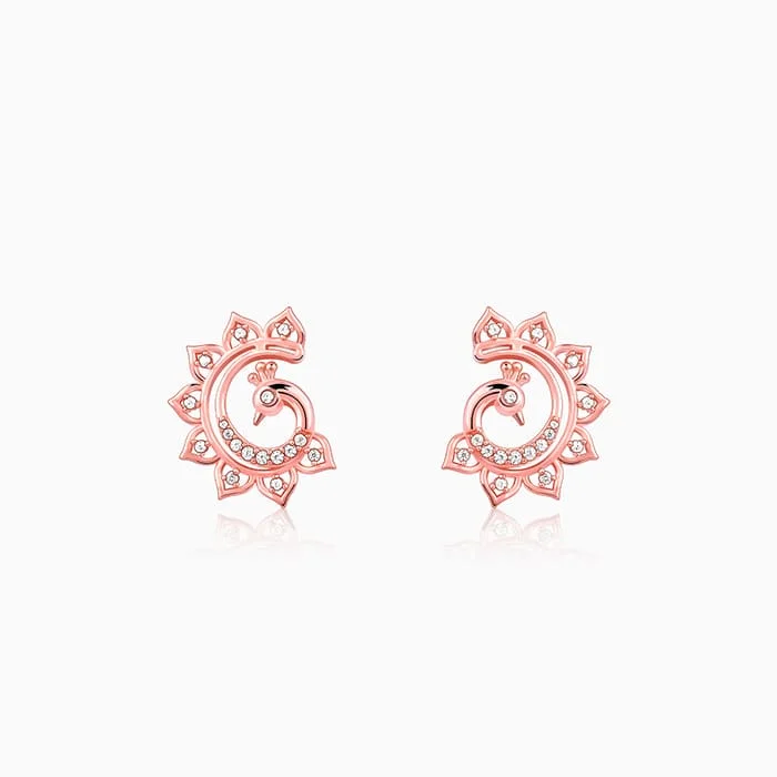 Alloy metal earrings-Rose Gold Morni Earrings