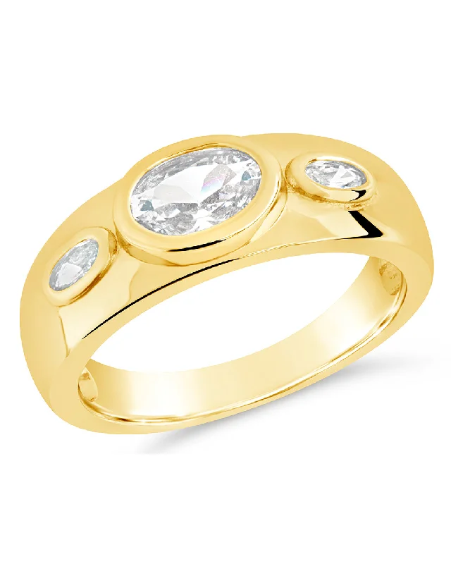 Pink gold rings-Soren Oval CZ Ring