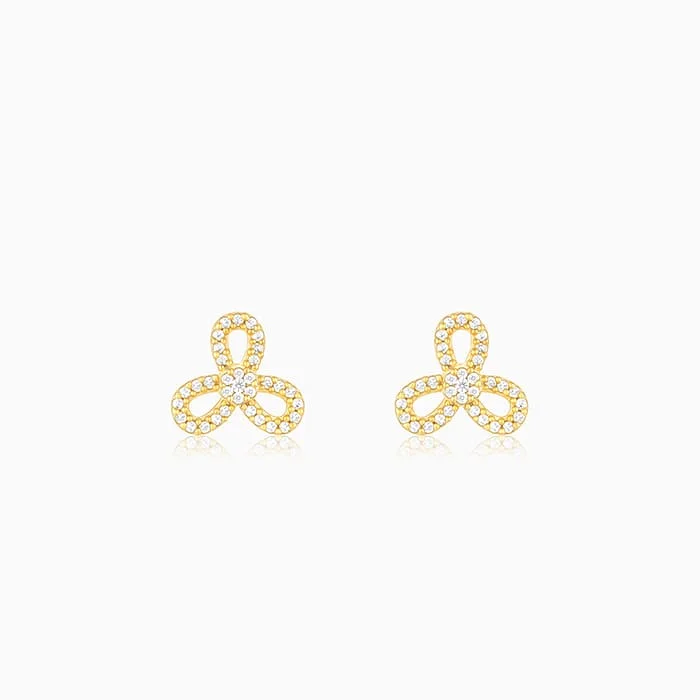 Victorian style earrings-Golden Trifecta Earrings