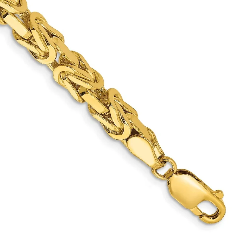 Multi-bead bangles-14k Yellow Gold 5.25mm Byzantine Chain Bracelet, 8"