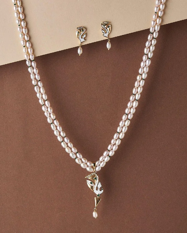 Spinel necklaces-Pretty Pearl Necklace Set