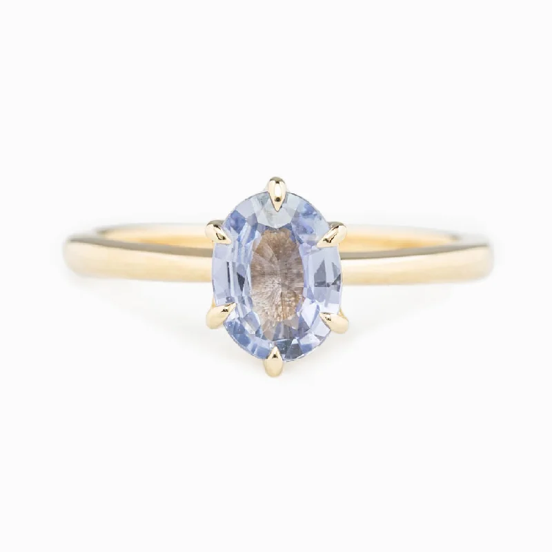 Sculptural engagement rings-Floryn Ring 1.22ct Light Blue Unheated Sapphire, 14K Yellow Gold (One of a kind)