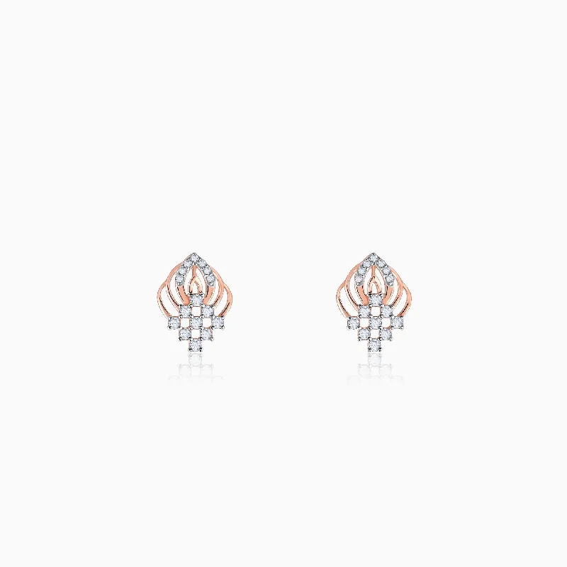 Topaz gem earrings-Rose Gold Wonderful Whimsy Diamond Earrings