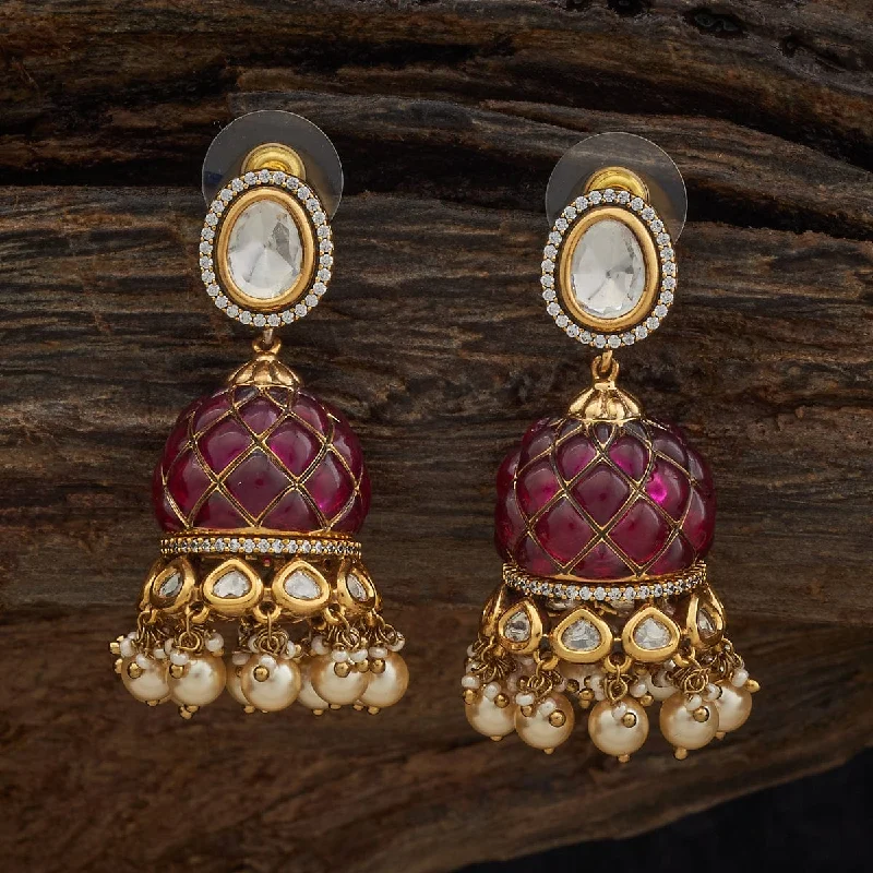 Fine triangle earrings-Kundan Earring 178317