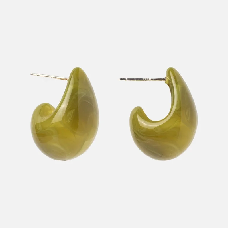 Soft threader earrings-Green Odyssey Earrings