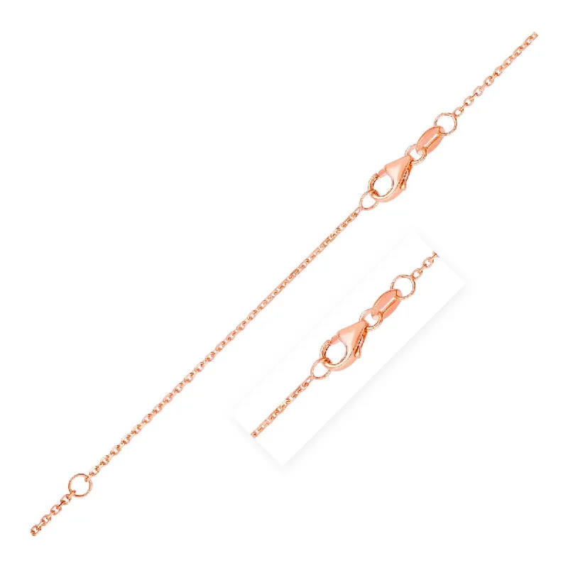 Leaf motif necklaces-Double Extendable Cable Chain Necklace in 14k Rose Gold (0.8mm) 18" Inches