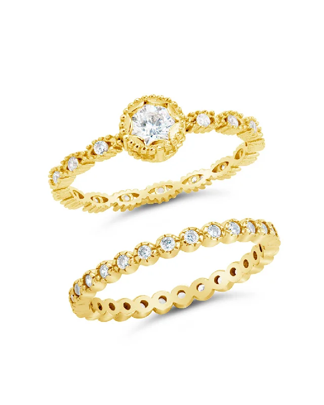 Multi-stone rings-Beatrice CZ Stacking Ring Set