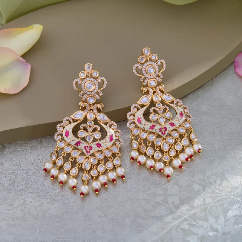 Large hoop earrings-Kundan Earring 164030